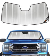 Pigenius BLAZBLOCK front fit on F-150 windshield showing full coverage benefit