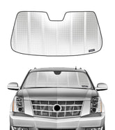 Pigenius front view of BLAZBLOCK shade showing full windshield coverage and protection