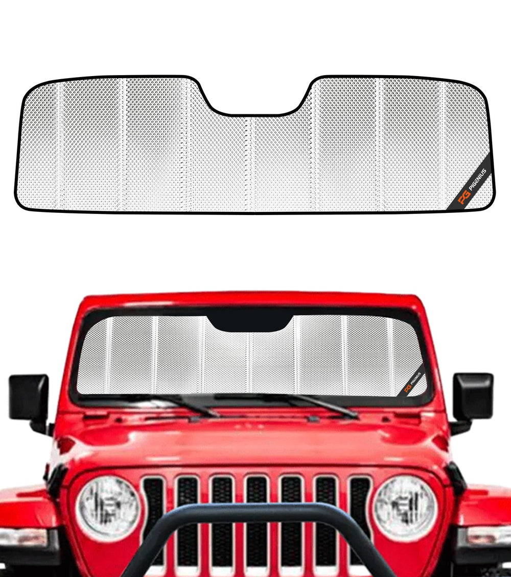Pigenius BLAZBLOCK front view fitted to Jeep windshield protecting interior
