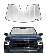 Pigenius BLAZBLOCK front view showing full windshield coverage and reflective protection
