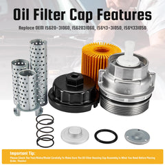 Pilida oil filter with black wrench included for easier installation and service speed