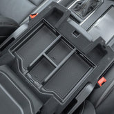 PIMCAR front view of console tray showing organized compartments and quick access