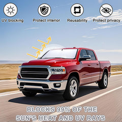 PIMCAR folded shade in compact form for easy storage and quick deployment