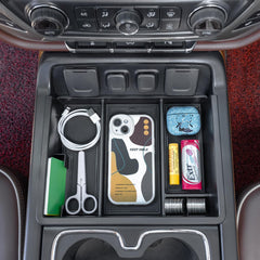 PIMCAR front console insert showing neat compartments and improved accessibility