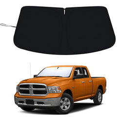 PIMCAR front view showing custom-fit windshield coverage and sun-blocking benefit