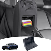PIMCAR front view of hidden armrest box showing clean fit and discreet storage