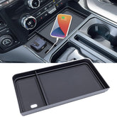 PIMCAR front view installed in F150 console showing neat organization and fit