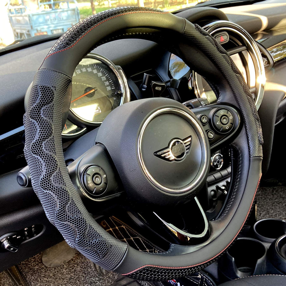 PINCTROT front view showing full cover and red stitch accent, improves interior look