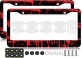 Pirffii front view of red blood license plate frames showing bold style and fit