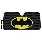 Plasticolor Batman sunshade front view showing full printed design and protecting windshield