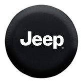 Plasticolor Jeep spare tire cover front view showing logo and protection