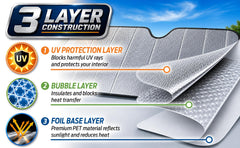 Plasticolor RAM reflective backing closeup showing heat reduction benefit
