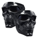 PLOOTA front view of two skull masks showing dramatic design and protection