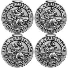 PloreWay front view of St. Christopher visor clip showing clear icon and secure fit