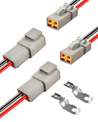 PLUXPAER front view of 2-pack connectors showing complete kit and benefit of ready-to-install components