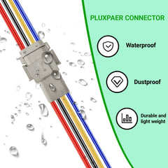 PLUXPAER mated connector sealed joint demonstrating water-tight protection