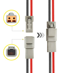 PLUXPAER detailed view of 5.9 inch wires and PA66 housing for easy soldering or crimping