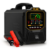 PLXX front panel display showing voltage and charge percentage for quick status