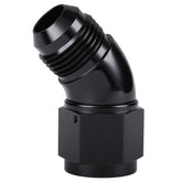 Podavelle front view of 45° AN10 adapter showing profile and finish, durable connection