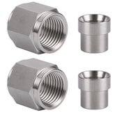 Podavelle front view of nuts and sleeves shows durable 304 stainless finish and fit