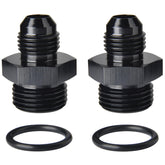 Podavelle -6 AN to -8 ORB adapter pair front view shows compact design and durable finish