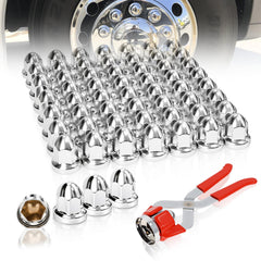 Podoy front pack of 60 chrome lug nut covers showing contents and value