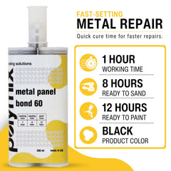 Polymix yellow label close-up highlighting product ID and workshop reliability