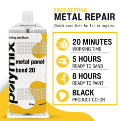 Polymix cartridge yellow label detail indicating metal bonding specification benefit