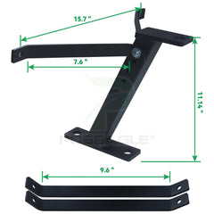 POSEAGLE hitch mounted on a riding mower demonstrating fit and towing setup