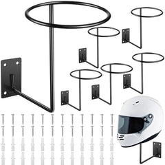 Potchen helmet holder front-mounted showing sleek black finish and space-saving benefit