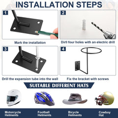 Potchen helmet holder installed with helmet demonstrating secure, off-floor storage