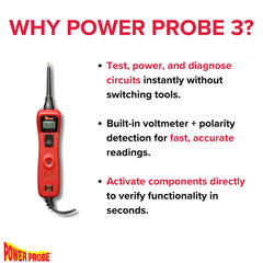 Power Probe twenty-foot cable stretched around vehicle showing extended reach advantage