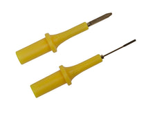 Power Probe adapters in use on a vehicle fuse box demonstrating safe access