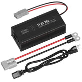 Power Queen front view of charger showing compact form and secure connectors for safe charging