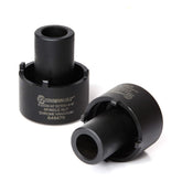 Powerbuilt front view of 4-lug spindle nut socket showing fit and durability