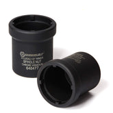 Powerbuilt front view of 4‑lug spindle nut socket showing profile and fit