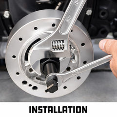 Powerbuilt thrust bearing and forcing nut close-up showing even installation benefit