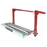 Powerbuilt front view of step showing sturdy platform and benefit of secure foothold