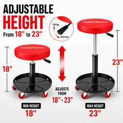 PowerSmart five-caster base detail for smooth mobility across garage floors