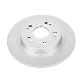 PowerStop rotor front view showing clean finish and bolt holes, benefits corrosion resistance