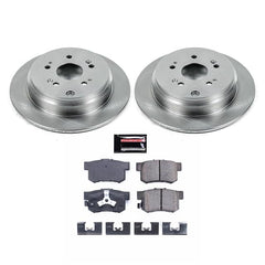 PowerStop Z17 ceramic brake pad close-up showing chamfer and slot for quiet braking