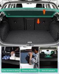 Powerty detail of cargo cover snaps fitting into Taos reserved slots securely