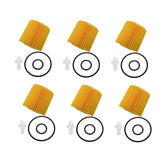 POWERWORKS front view of 6-pack oil filter package showing quantity and fitment benefit
