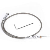 PQY front view of 36-inch throttle cable shows durable stainless braid and fitment