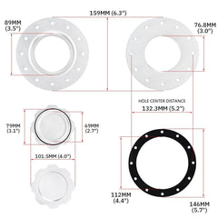PQY cap gasket and 12-hole flange displayed for contamination protection