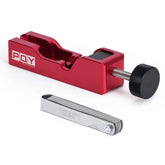 PQY red gapper front view showing aluminum body and knob for precise adjustments