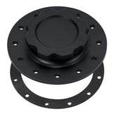 PQY billet fuel cap front view showing flush-mount design and clean finish