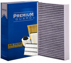 Premium Guard front packaging showing filter and branding for安心 cleaner cabin