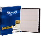 Premium Guard front packaging showing filter and fitment details for quick identification and confidence