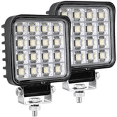 Primelux front view of two lights showing bright beam and durable build